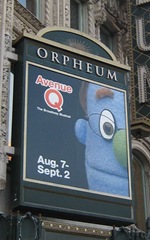 [Avenue Q marquee at the Orpheum Theatre]